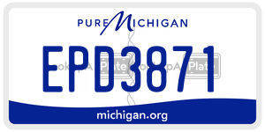 EPD3871  license plate in MI