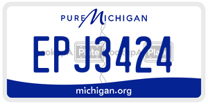 EPJ3424  license plate in MI