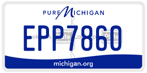 EPP7860 license plate in Michigan