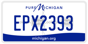 EPX2393 license plate in Michigan