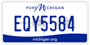 EQY5584 license plate in Michigan