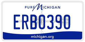 ERB0390  license plate in MI