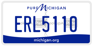 ERL5110 license plate in Michigan
