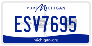 ESV7695 license plate in Michigan