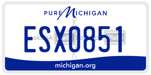ESX0851 license plate in Michigan