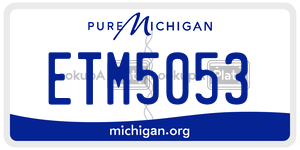 ETM5053  license plate in MI