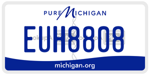 EUH8808 license plate in Michigan