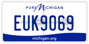 EUK9069  license plate in MI