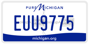 EUU9775 license plate in Michigan