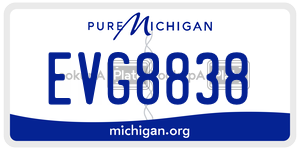 EVG8838 license plate in Michigan