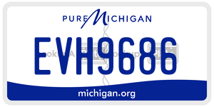 EVH9686  license plate in MI