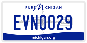 EVN0029 license plate in Michigan