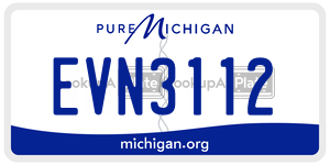 EVN3112 license plate in Michigan