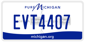 EVT4407 license plate in Michigan