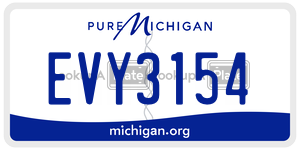 EVY3154  license plate in MI