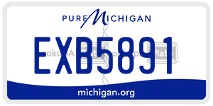 EXB5891 license plate in Michigan