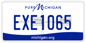 EXE1065 license plate in Michigan