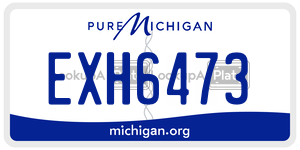 EXH6473 license plate in Michigan