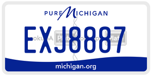 EXJ8887  license plate in MI