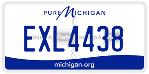 EXL4438 license plate in Michigan