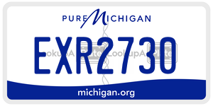 EXR2730 license plate in Michigan