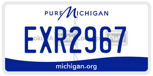 EXR2967  license plate in MI