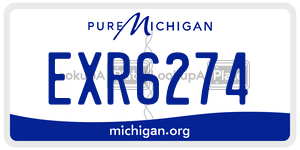 EXR6274 license plate in Michigan