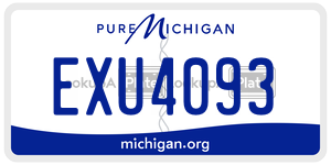EXU4093 license plate in Michigan