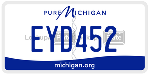 EYD452 license plate in Michigan