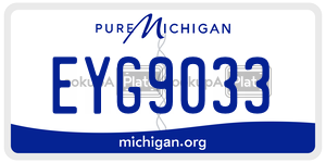 EYG9033 license plate in Michigan