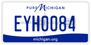 EYH0084 license plate in Michigan