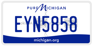 EYN5858  license plate in MI