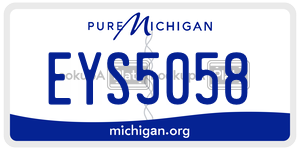 EYS5058 license plate in Michigan