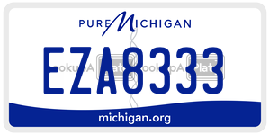 EZA8333 license plate in Michigan