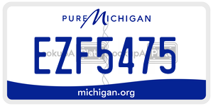 EZF5475  license plate in MI