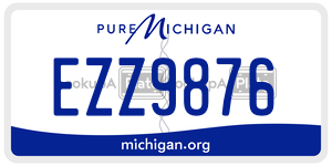 EZZ9876 license plate in Michigan