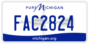 FAC2824  license plate in MI