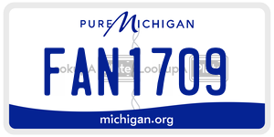 FAN1709  license plate in MI