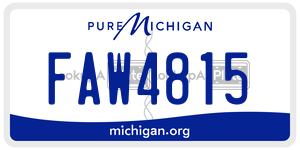 FAW4815  license plate in MI
