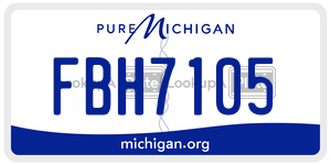 FBH7105 license plate in Michigan