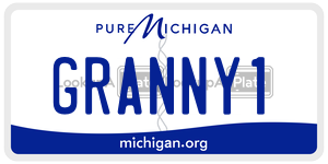 GRANNY1 license plate in Michigan