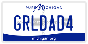 GRLDAD4 license plate in Michigan