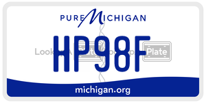 HP98F license plate in Michigan