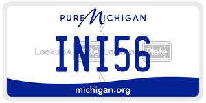 INI56 license plate in Michigan