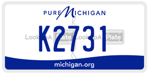 K2731 license plate in Michigan