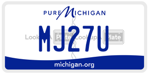 MJ27U license plate in Michigan