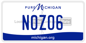 N0Z06 license plate in Michigan