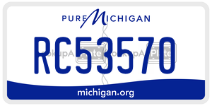 RC53570 license plate in Michigan