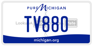 TV880 license plate in Michigan