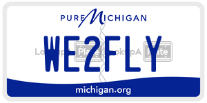 WE2FLY license plate in Michigan